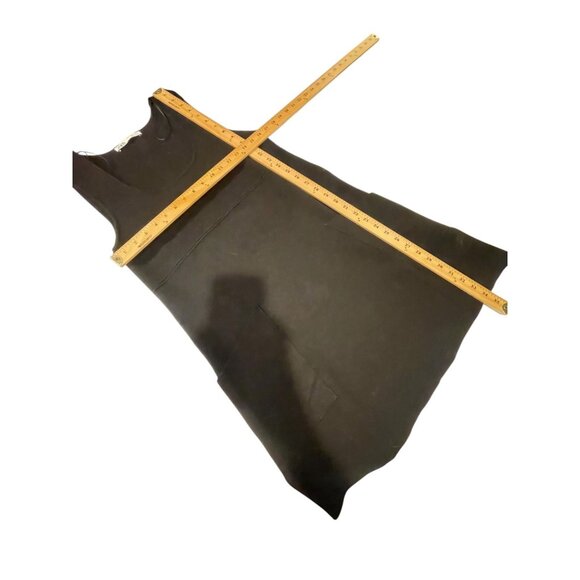 ZARA Sleeveless Knit Mini Dress Womens Size L Black Scoop Neck Front Pockets - Picture 8 of 8